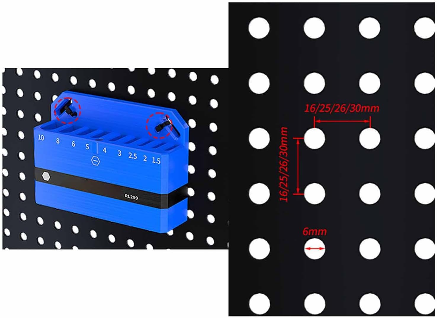  Porte-clé à Molette - Support Magnétique Pour Outils,Support De Clé à Molette, Outil De Réparation De Clé Hexagonale De Vélo Garage Atelier Mur