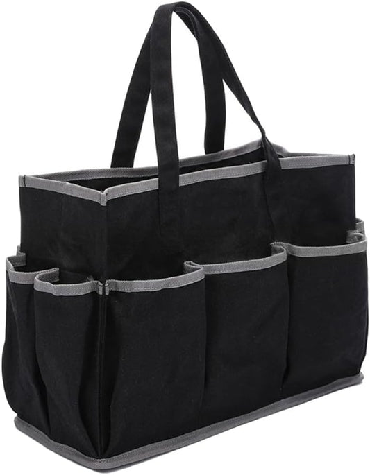  Sac à Outils En Toile Cirée Intégrée Pour Durer Avec 10 Poches Robustes Pour Jardiniers Et Rôles D'entretien (noir)