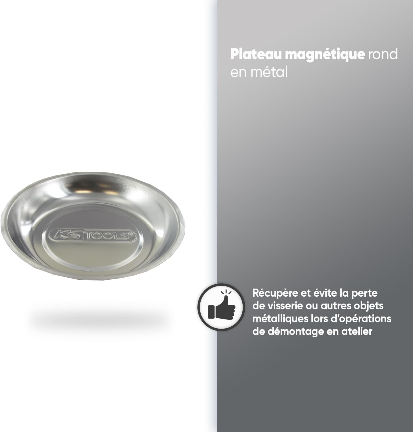  UNIVERSEL - Plateau Magnétique Métallique - Rond - Récupérer Et Organiser La Visserie - Diamètre 110 Mm