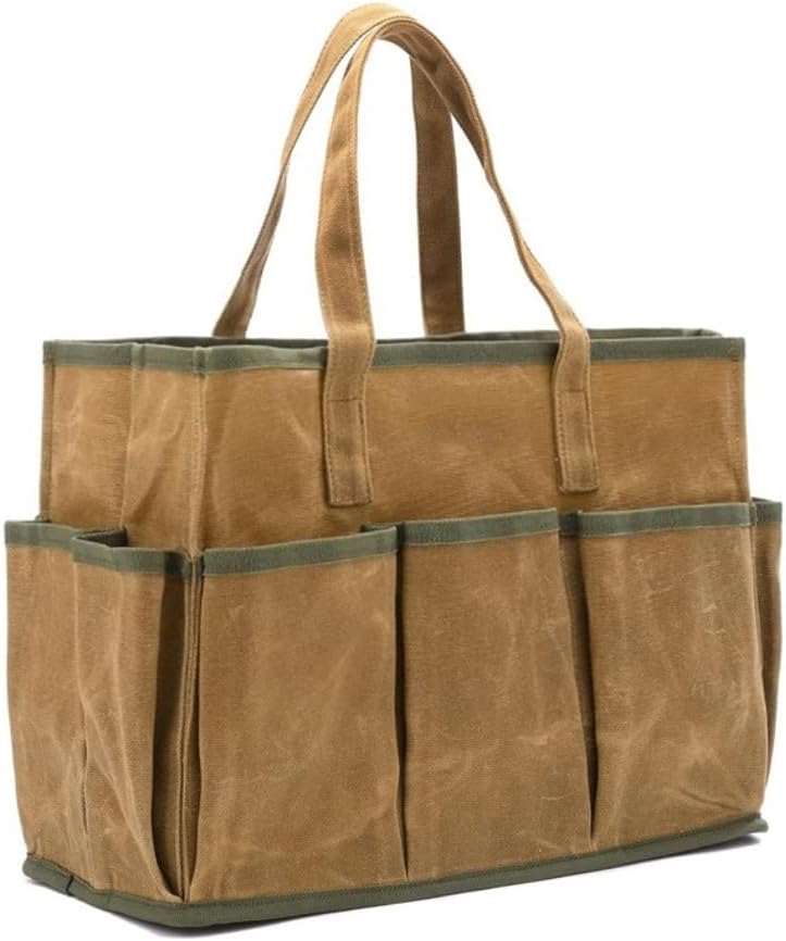 Sac à Outils En Toile Cirée Intégrée Pour Durer Avec 10 Poches Robustes Pour Jardiniers Et Rôles D'entretien (noir)