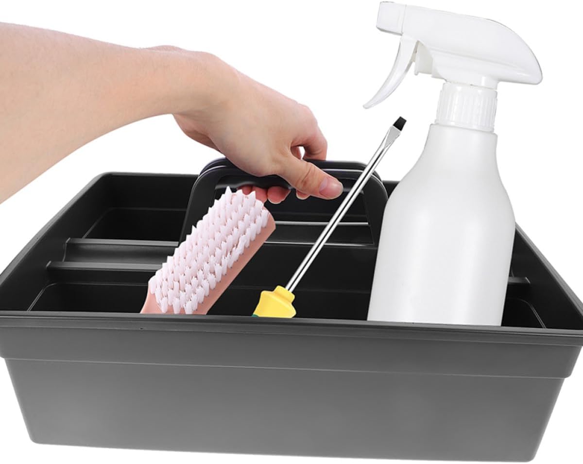 Jojofuny Panier De Rangement En Plastique 2pcs Poignées, Compartiments Multicouches Étanches, Design Splashproof Pour Accès Facile Aux Outils De Nettoyage