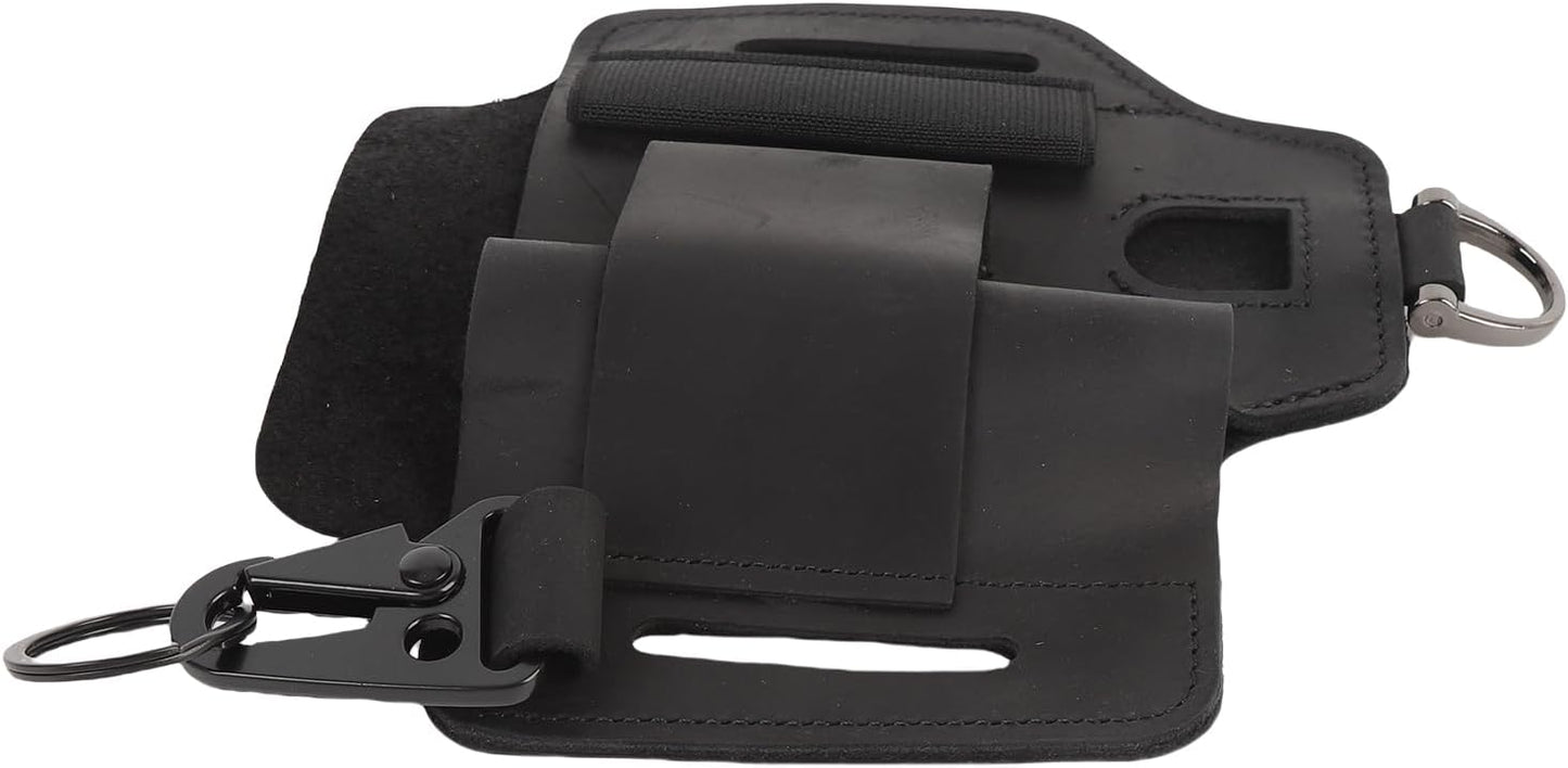  Alomejor Sac à Outils De Ceinture En Cuir, Portable, Multifonctionnel, Pour Projets De Réparation D'aventures En Plein Air, Avec Espace Sûr Pour Outils, Lampes De Poche électriques, (noir)