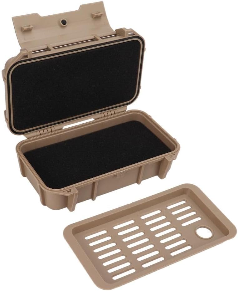  Boîte à Outils Portable étanche Double Couche ABS Résistant Aux Chocs Pour équipement De Camping En Plein Air, 21 X 13 X 6,6 Cm (kaki)