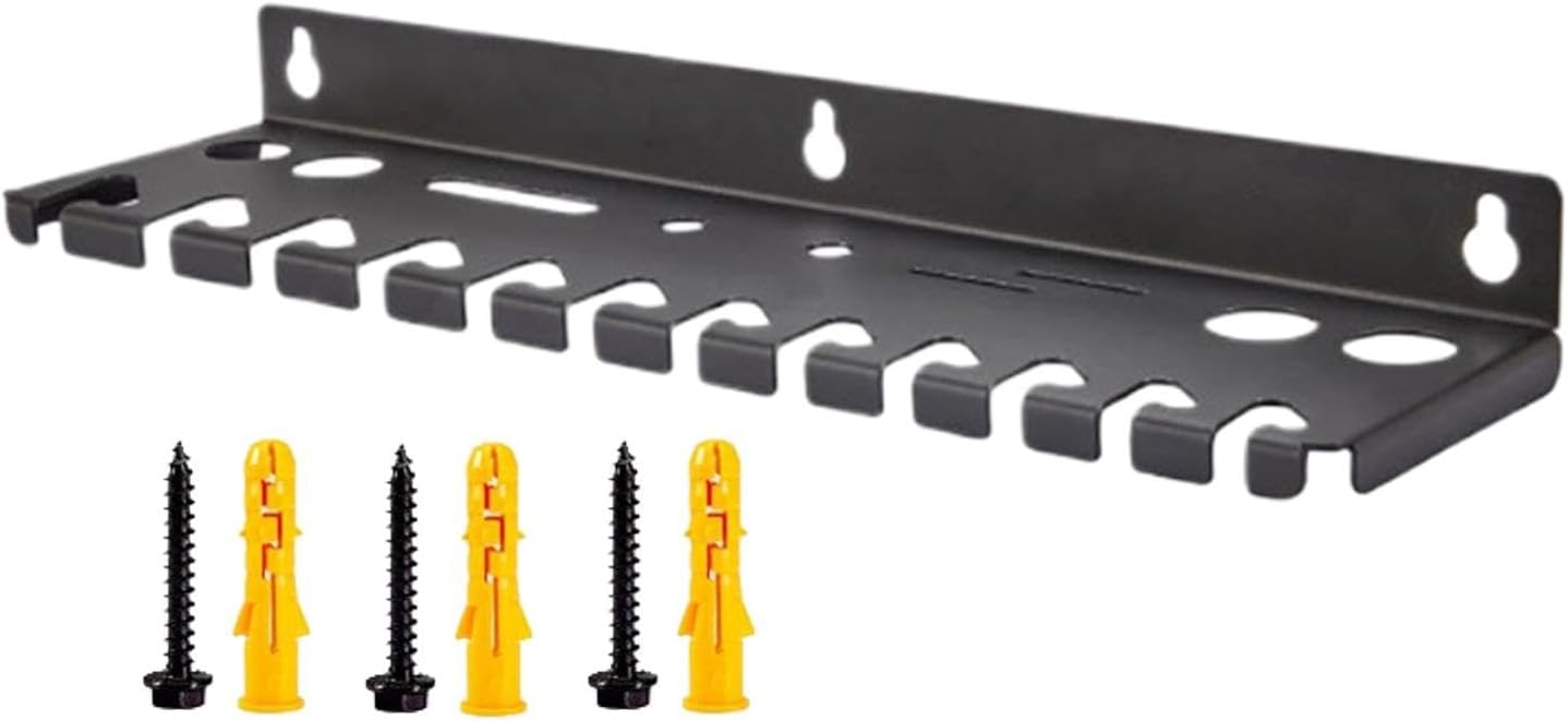 GENERIC Support De Clé Magnétique, Rangement D'outils Robustes, Plateau à Outils De 33 X 5,1 Cm Avec Fente Inclinée, Support De Rangement Robuste, Support D'économie D'espace Avec Support Mural, Trieur