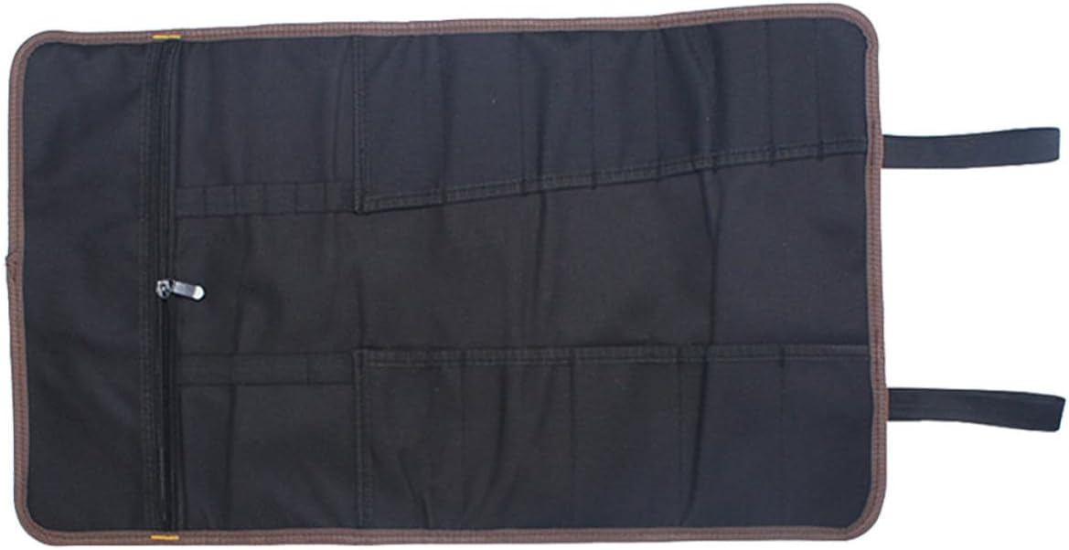  Healeved Pochette à Fermeture Éclair Noire Étanche Pour Outils Protection Antirouille En Tissu, Organisateur Compact Enroulable Pour Camping Et Petits Outils