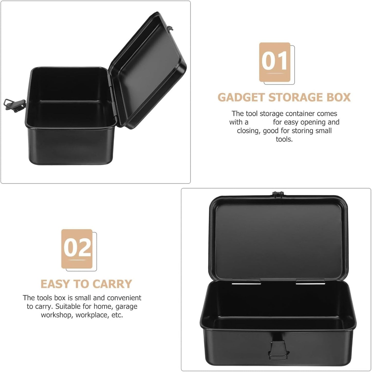  Boîte à Outils Résistante à L'écrasement - Boîte De Rangement Rigide Pour Le Rangement Extérieur Et L'organisation Lourde - Organisateurs Professionnels