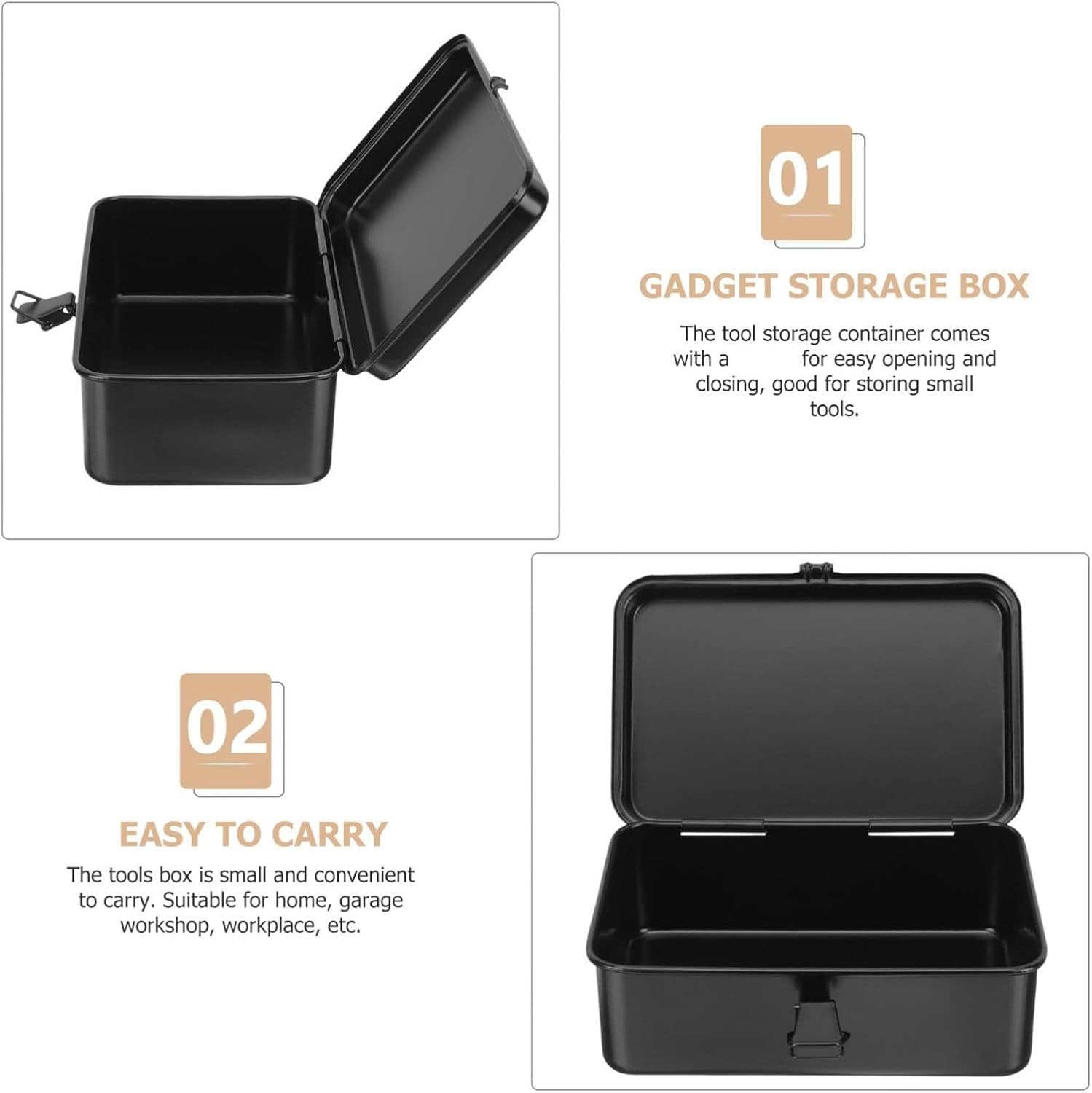  Boîte à Outils Résistante à L'écrasement - Boîte De Rangement Rigide Pour Le Rangement Extérieur Et L'organisation Lourde - Organisateurs Professionnels