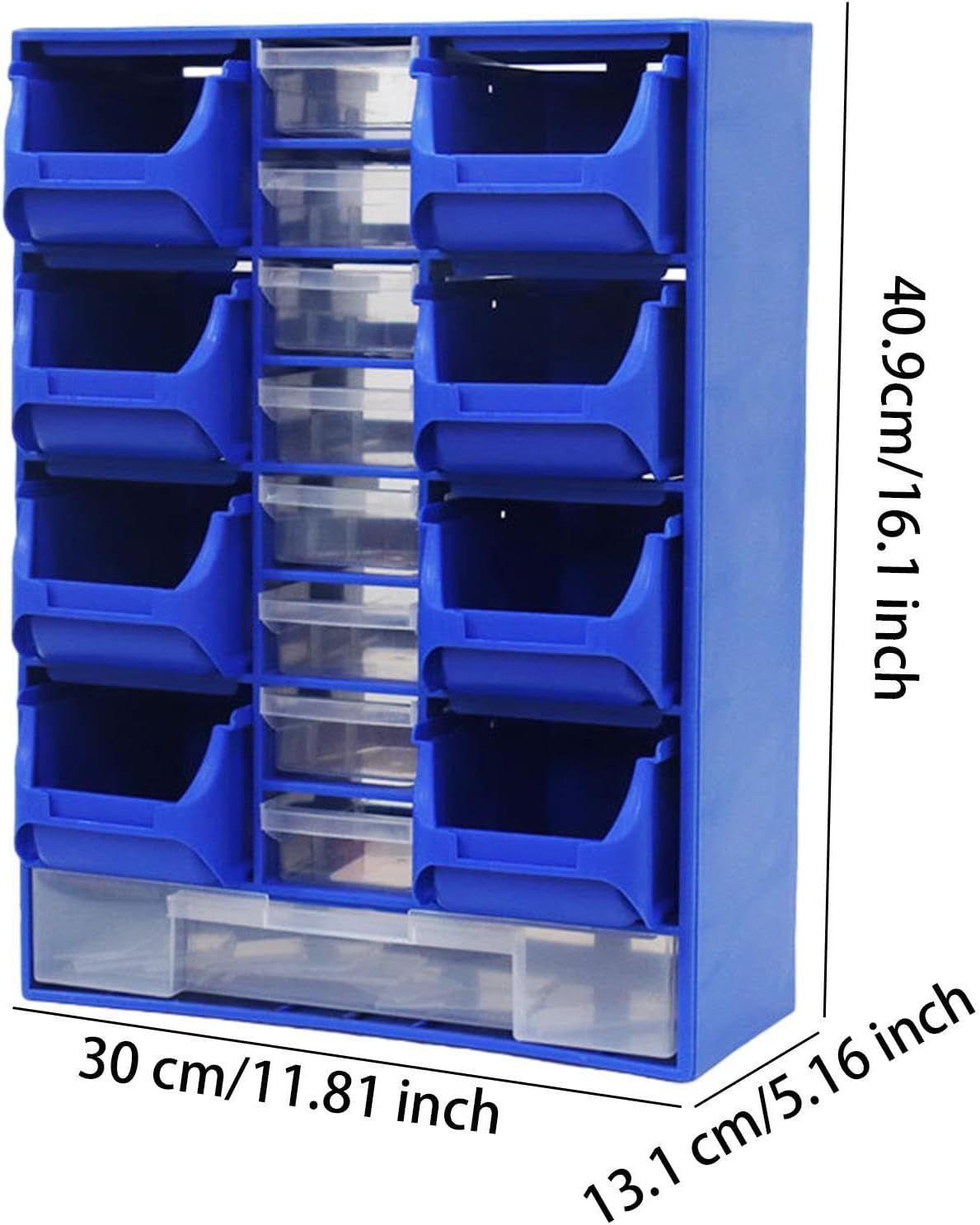  Boîte De Rangement Pour Petites Pièces, Boîte à Outils Murale, Plusieurs Tiroirs, Conteneur De Rangement Pour Petites Pièces, Bleu