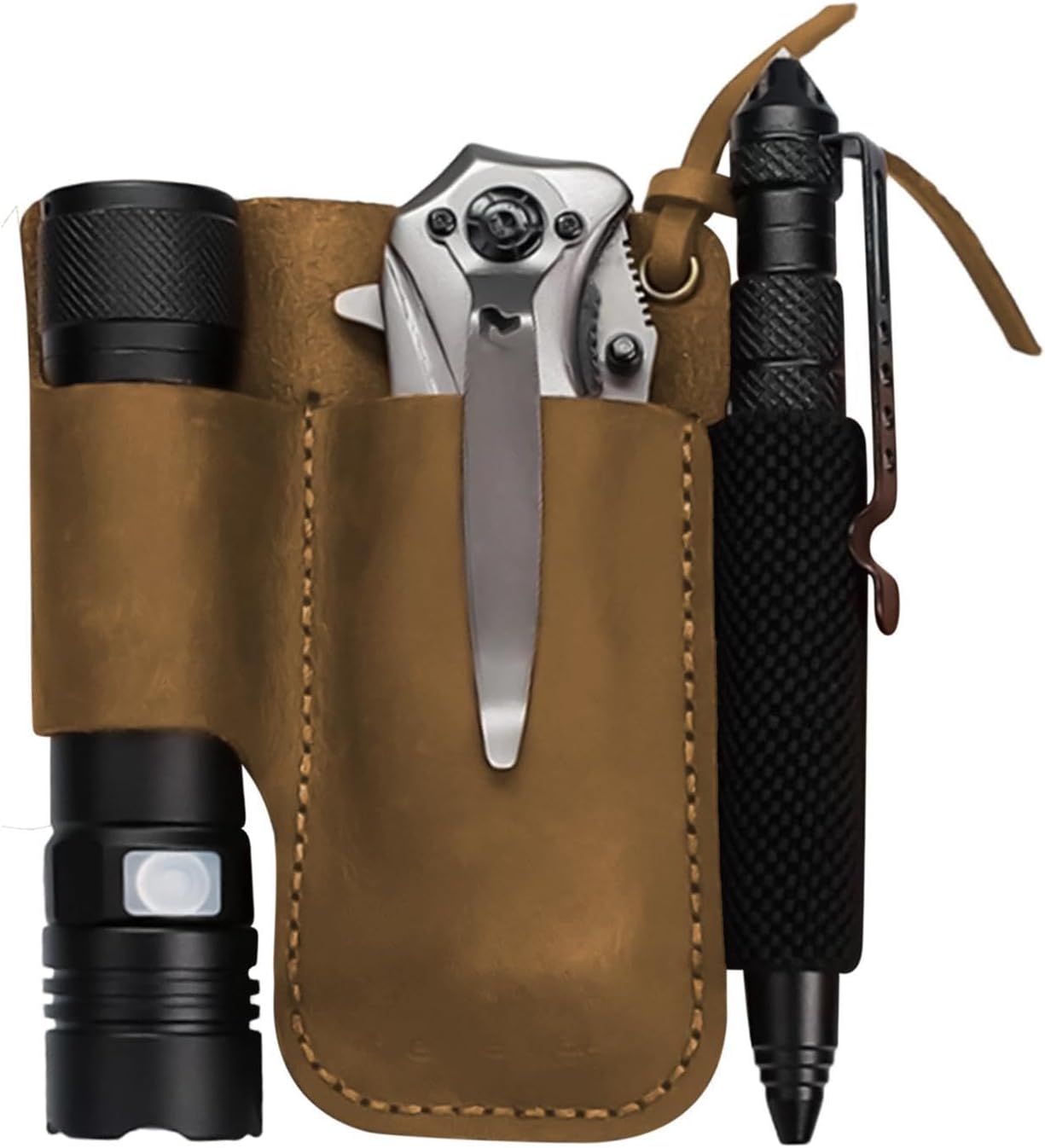  Sac à Outils En Cuir | Porte-outils Rétro En Cuir | Sac à Outils Pour Homme - Pour Cutter, Stylo D'écriture, Lampe De Poche, Bricolage, Construction, Plombier, Travail Du Bois, Travail Et Récolte