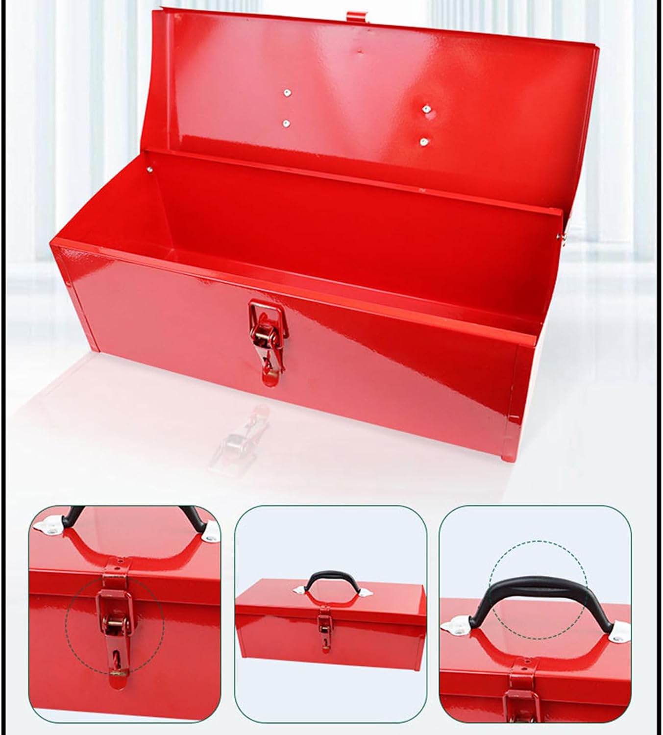  Boîte à Outils Portable En Métal Avec Poignée Robuste Adaptée Pour Garage, Camion Et Camping