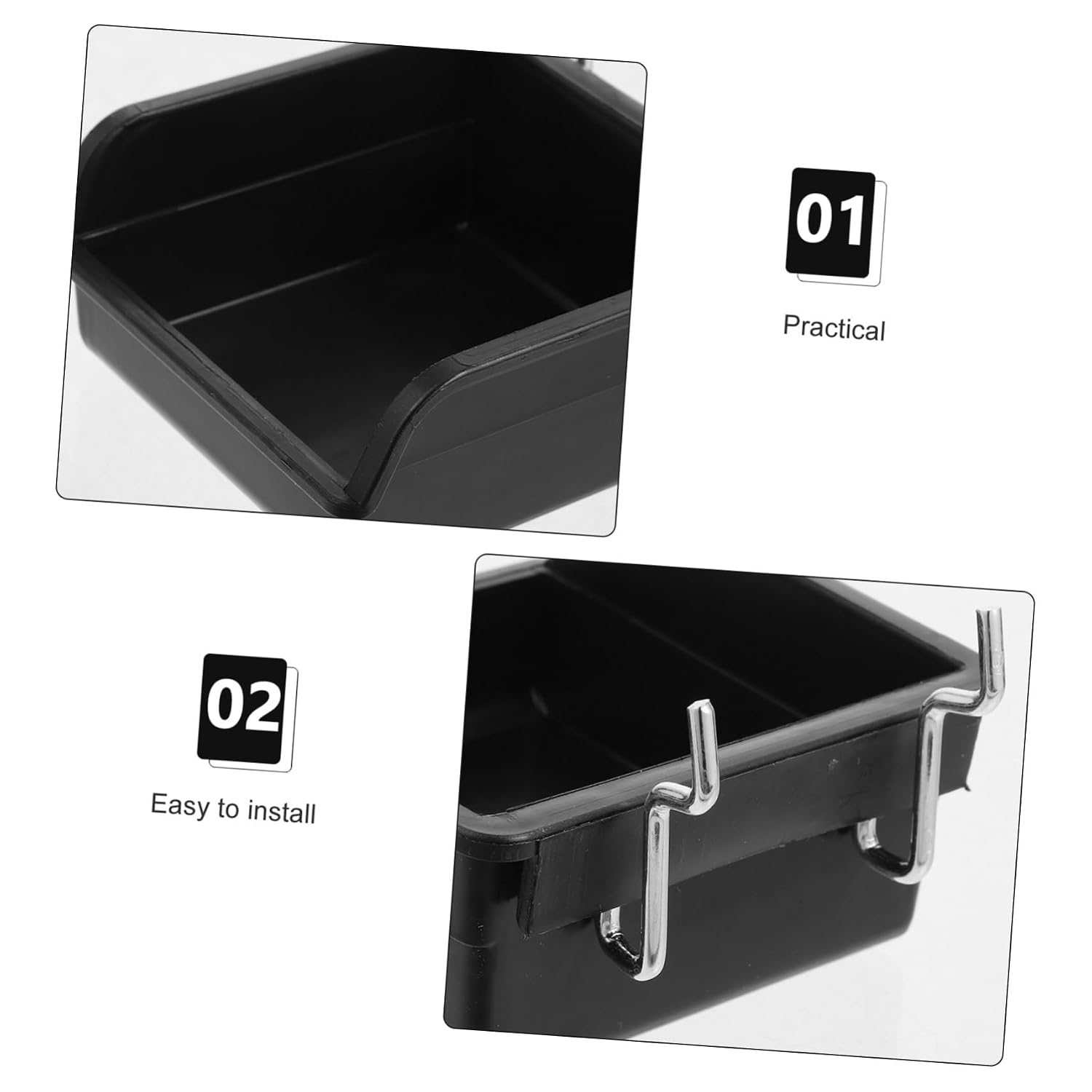  Ciieeo 4pièces Lot De Bacs De Rangement Pour Panneaux Perforés Boîtes à Vis Porte-outils Organisateurs De Garage Accessoires Pour Panneaux Perforés