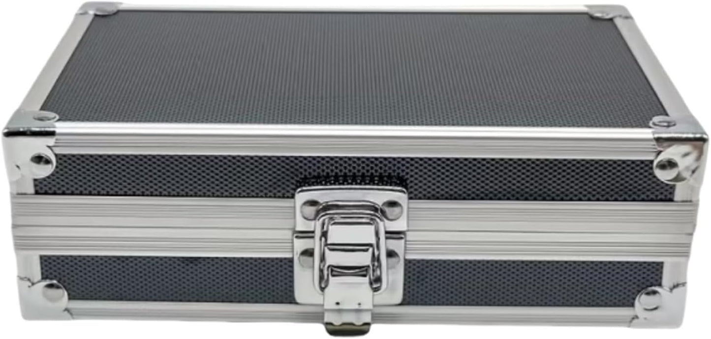  Valise Aluminium Boîte à Outils En Alliage D'aluminium, Boîte Résistante Aux Chocs, De Rangement D'argent Chutes, Mallette Sécurité Portable Grande Capacité(E 36x10x5.8cm)