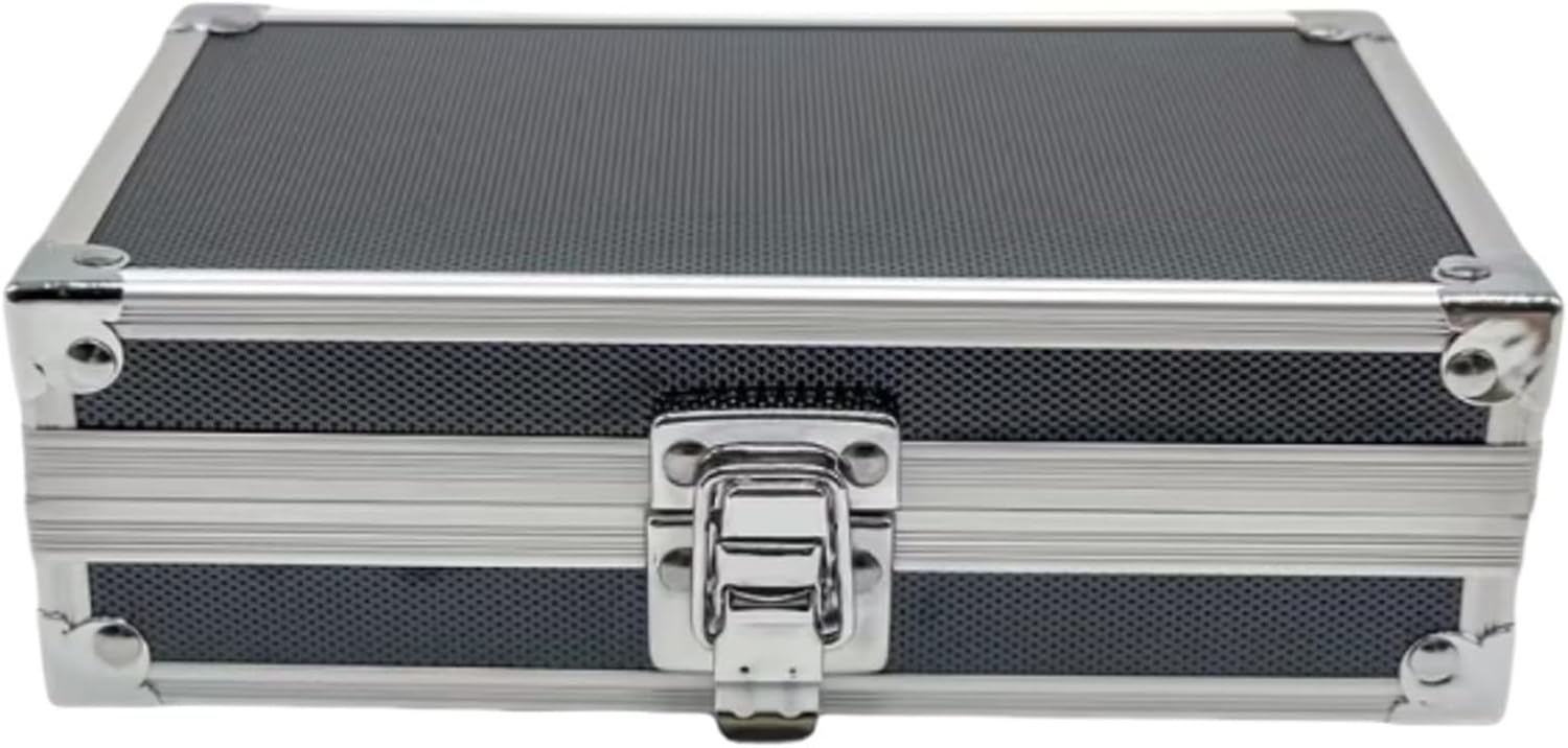  Valise Aluminium Boîte à Outils En Alliage D'aluminium, Boîte Résistante Aux Chocs, De Rangement D'argent Chutes, Mallette Sécurité Portable Grande Capacité(E 36x10x5.8cm)