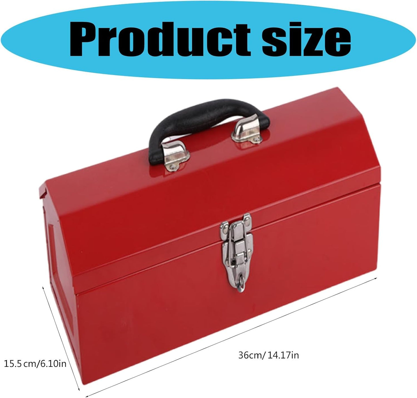  Boîte à Outils Portable En Métal Rouge Avec Toit En Forme De Hanche Pour Mécanicien, Réparation Et Rangement Avec étui à Une Seule Couche