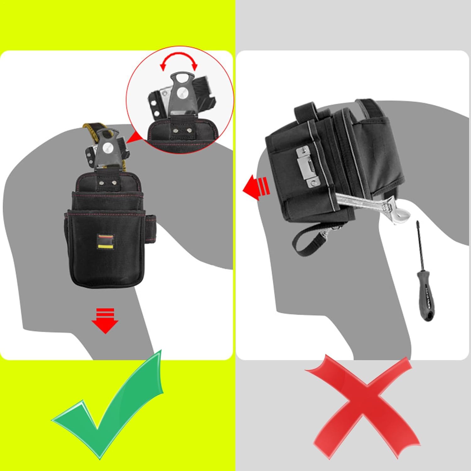  Porte-outils De Ceinture - Porte-outils Pour Entretien, Ceinture Multi-usages Imperméable Pour Intérieur Extérieur Bâtiment Peinture Toit