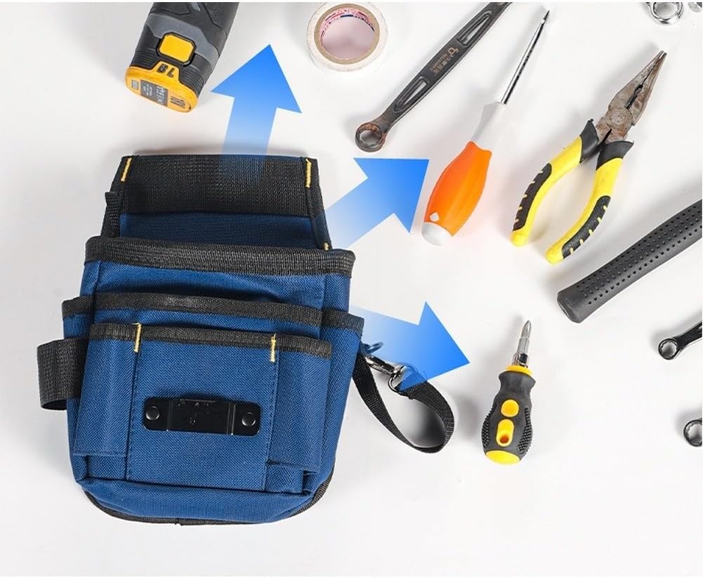  Sac Banane Multifonction En Toile Avec Compartiments Organisés Pour électriciens Et Plombiers Avec Ajustement Réglable Noir Taille L