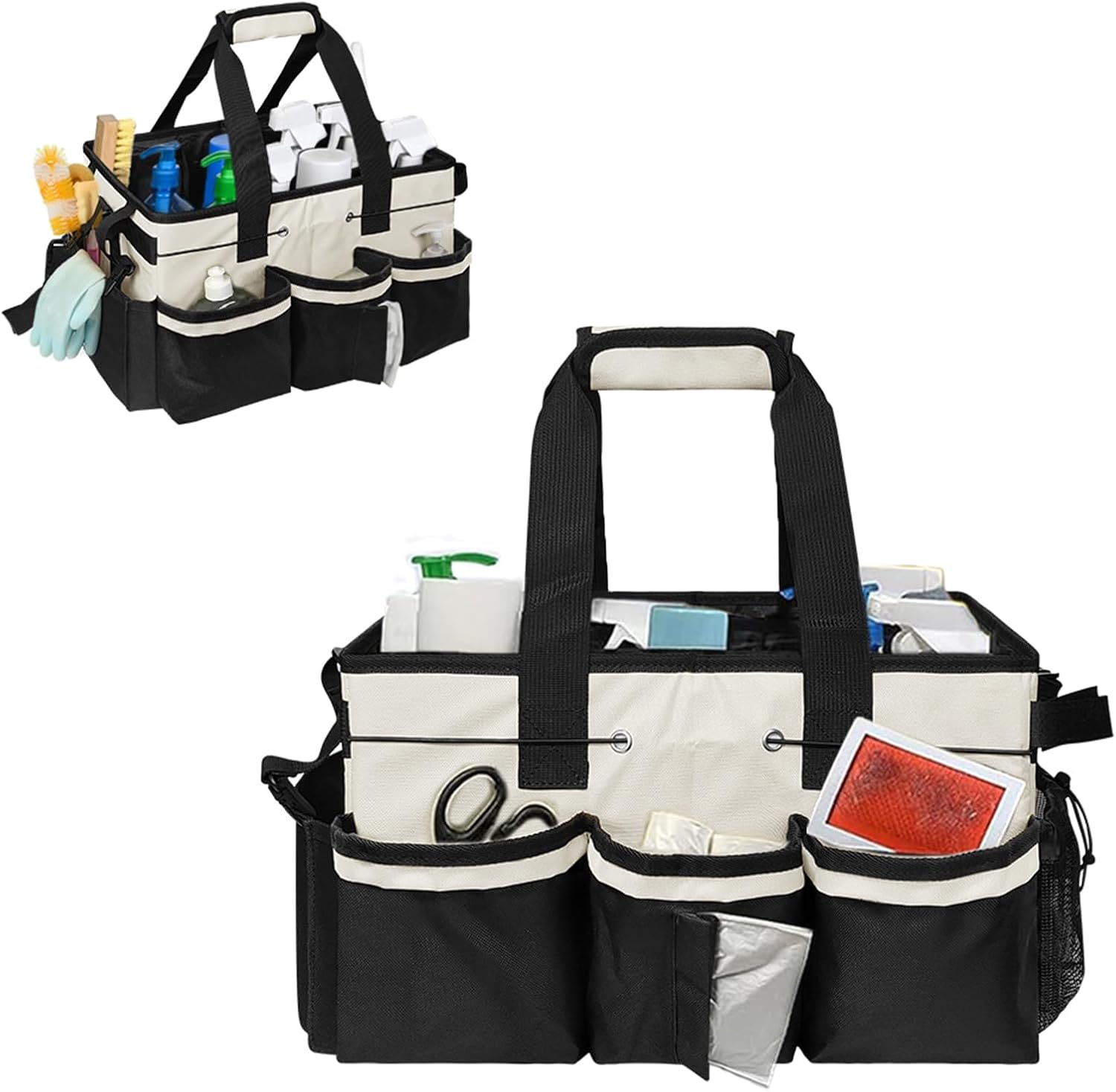  Sac De Rangement Pour Ustensiles De Nettoyage Avec Compartiments Intérieurs Imperméables Et Bien Pensés Pour Un Sac Bien Rangé Et Multifonctionnel