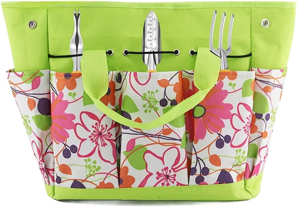  Sac à Outils De Jardin à Imprimé Floral Avec Plusieurs Poches De Rangement, Organiseur Fourre-tout Oxford 600D, Pour Kit De Jardinage Léger, Sac Portable Résistant (B)