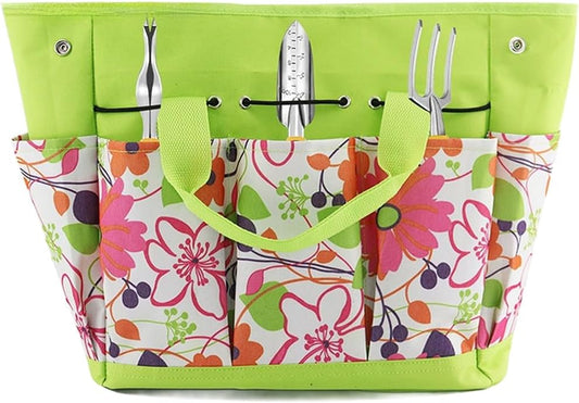  Sac à Outils De Jardin à Imprimé Floral Avec Plusieurs Poches De Rangement, Organiseur Fourre-tout Oxford 600D, Pour Kit De Jardinage Léger, Sac Portable Résistant (B)