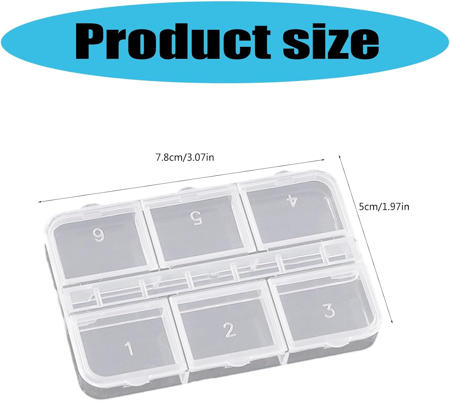  Boîte à Outils Légère Transparente Avec 6 Compartiments Individuels Pour Ongles, Outils, Bijoux, Travaux Manuels, Organisation, Boîte à Outils De Voyage Légère