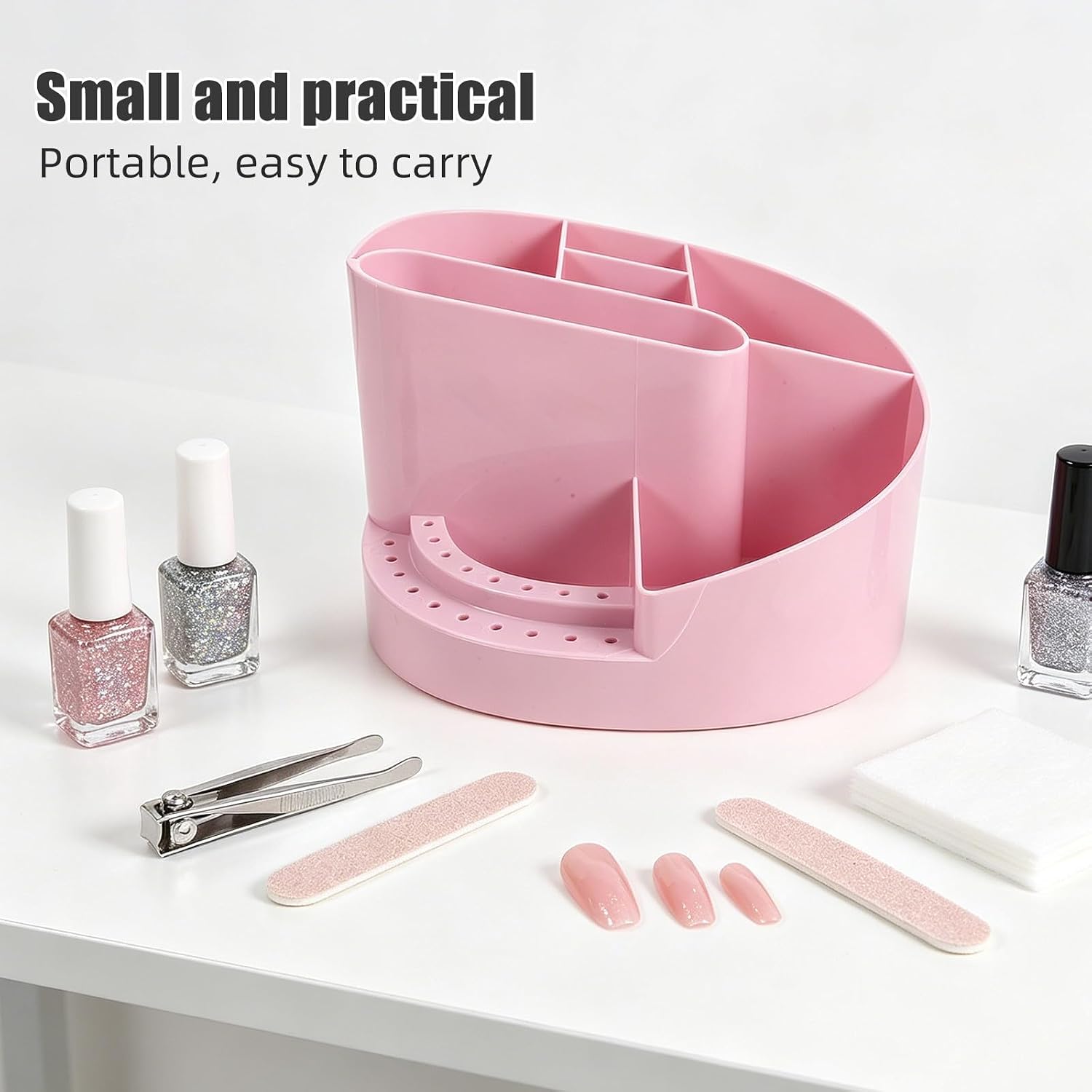  Healvian Boîte De Rangement Multifonction Pour Organiser Facilement Votre Espace De Travail Pour Outils De Manucure Avec Compartiments Design Compact Et Pratique