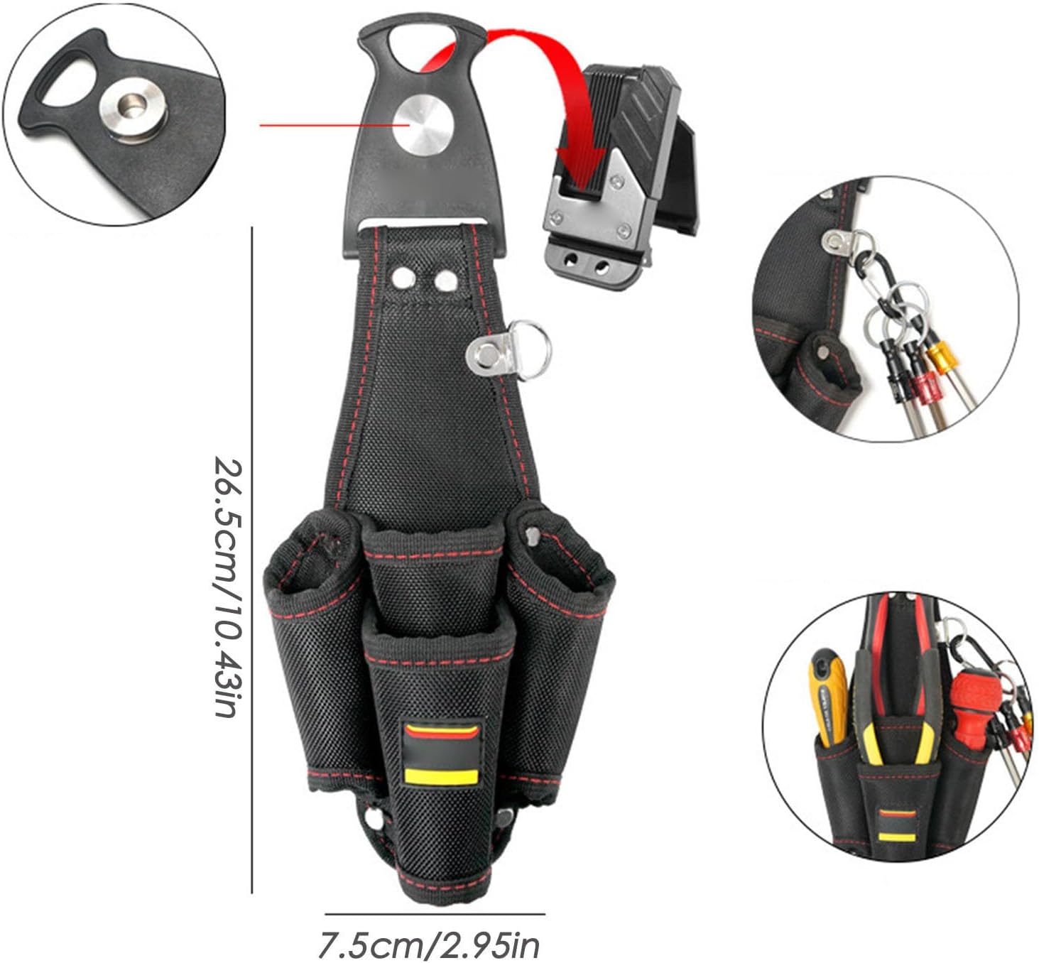  Sacoche D'électricien,Grande Capacité De Rangement Organiseur | Ceinture Porte-outils - Pour Artisan Couvreur Menuisier Bricoleur