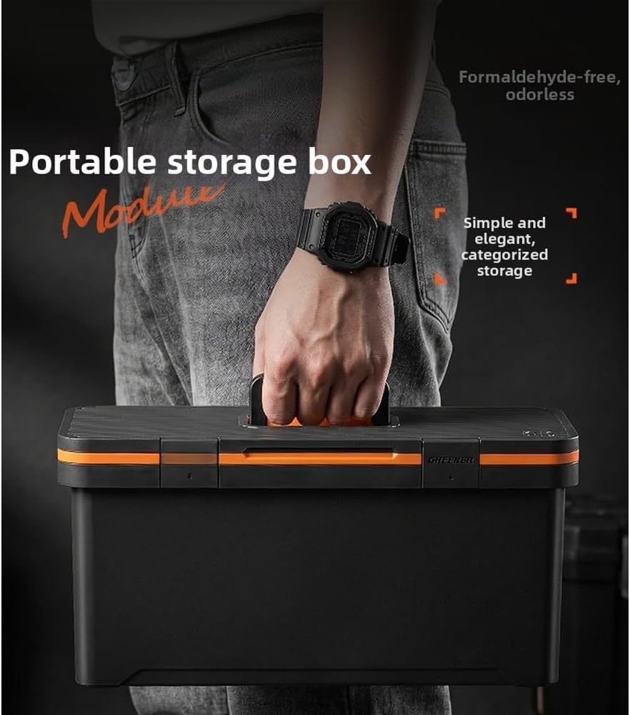  Boîte à Outils En Plastique, Organisateur D'outils, étui De Rangement, Design Modulaire à Double Couche, Matériau PP + ABS, Poignée Portable Pour Bricolage, Atelier (17)