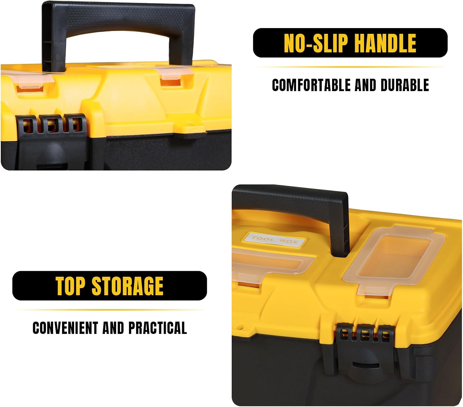  Torin ATRJH-3015T Boîte à Outils En Plastique Avec Plateau Amovible Noir/jaune 39,4 Cm