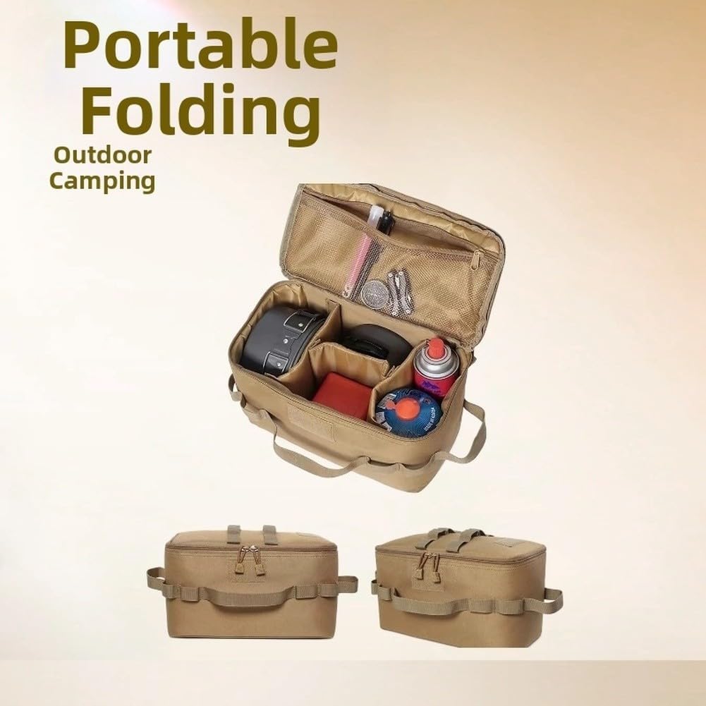  Sac De Rangement, Sac à Dos De Camping Et Organiseur D'équipements De Plein Air, Design Pliable Et Léger Avec Grande Capacité, Tissu Oxford 600D Résistant Aux Rayures, Pour Randonnée Et Voyage (marron