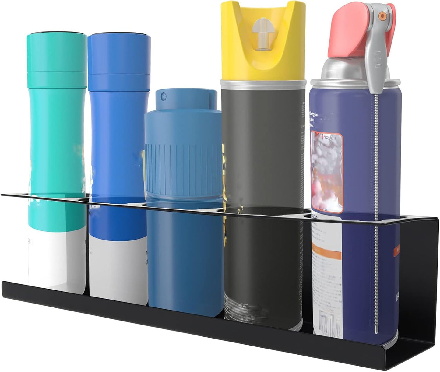 GENERIC Organiseur De Peinture En Aérosol, Support De Lubrifiant, Construction En Acier Robuste, Support Mural, Garage Atelier, 42 X 9 X 10 Cm, Noir, 1 Pièce