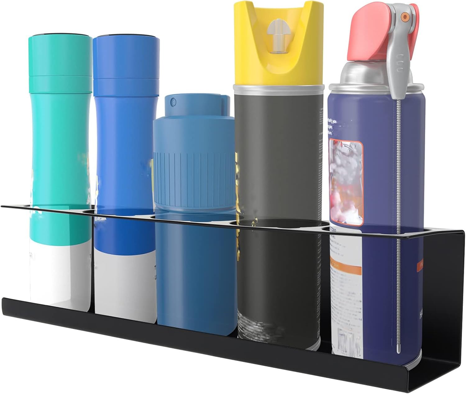 GENERIC Organiseur De Peinture En Aérosol, Support De Lubrifiant, Construction En Acier Robuste, Support Mural, Garage Atelier, 42 X 9 X 10 Cm, Noir, 1 Pièce