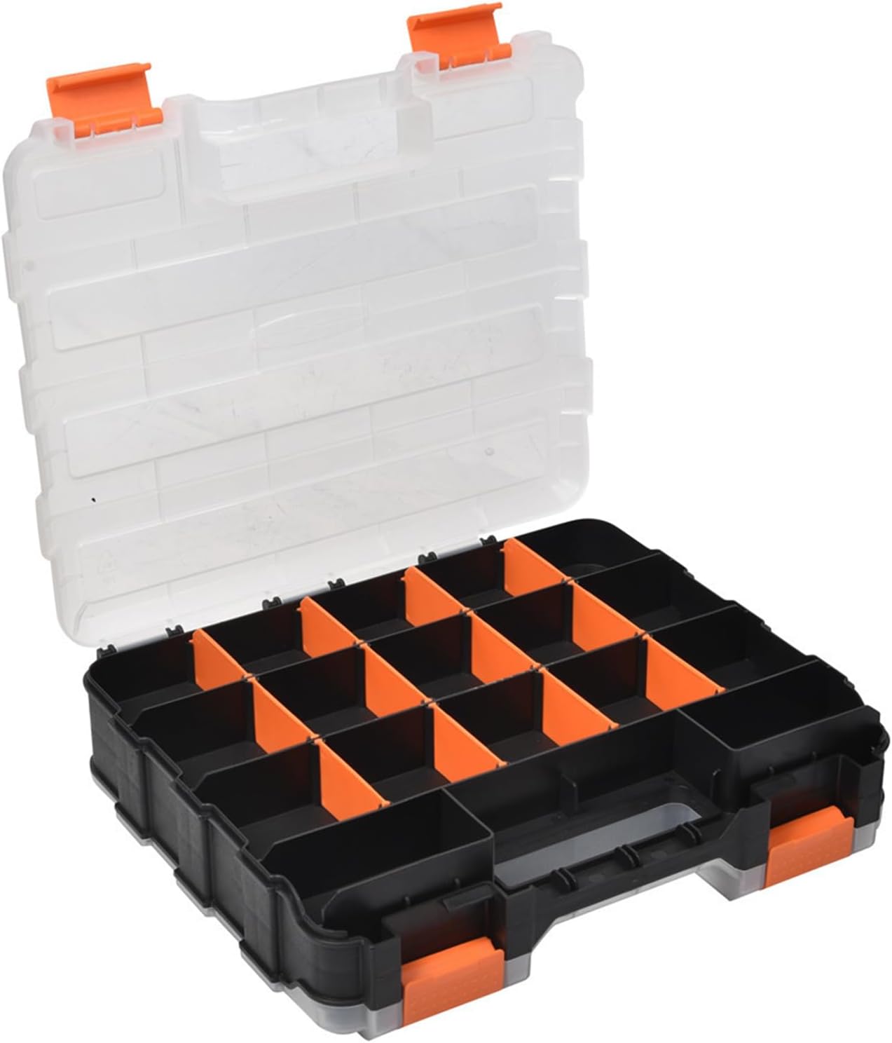 GENERIC Organiseur De Petites Pièces, Organiseur à Vis, 32,6 X 27,6 X 8,9 Cm, Boîte Double Face à 34 Compartiments, étui De Rangement Portable Pour Fixations, Boulons, écrous, Perles, Artisanat, Outils Et