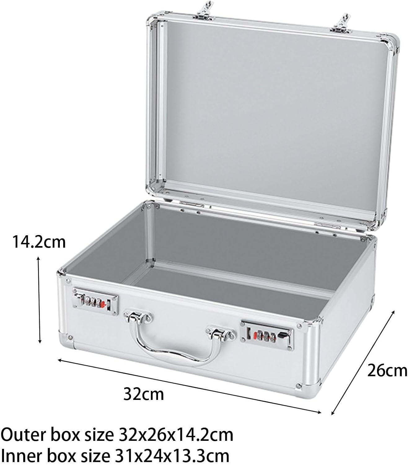  Générique Coffret à Outils En Alliage D'aluminium Avec Serrure, Portable, Grande Capacité, Pour Accessoires De Montage, Fournitures De Bureau, Atelier, Inte, Mot De Passe M