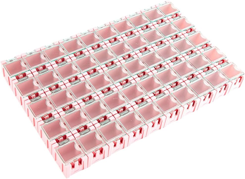  Lot De 50 Boîtes De Rangement Empilables Pour Pièces électroniques, Résistances, Condensateurs, PCB, Boîtier En Plastique, Pour Rangement D'outils (noir)