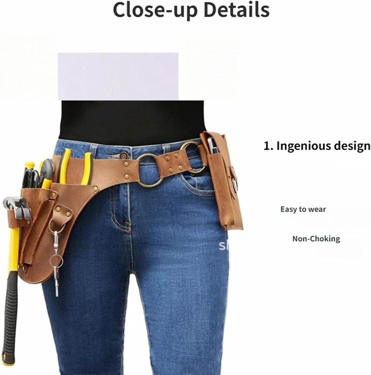  Pochette De Ceinture à Outils Multipoches Sur Un Seul Côté Pour Charpentiers Et Constructeurs, Sac De Ceinture D'électricien Renforcé Pour Homme Et Femme