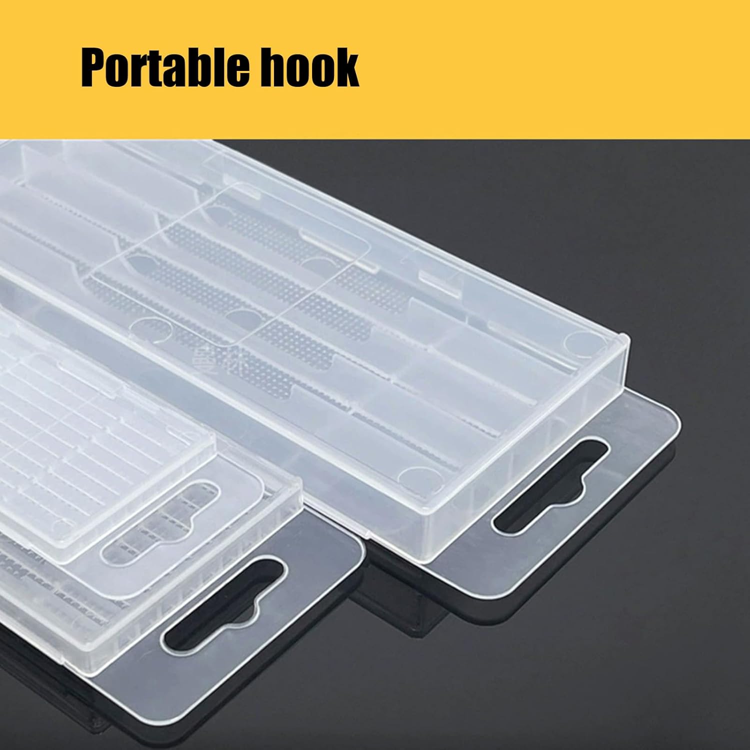  Boîte à Outils Transparente Robuste Avec Fermeture Sûre Et Crochet De Suspension Pour Accessoires, Cloisons Internes Et Crochets De Transport Pour Une Utilisation En Atelier