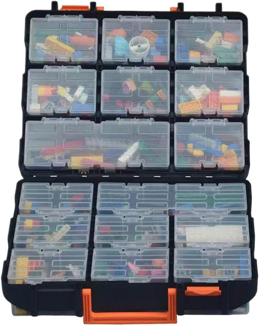 GENERIC Organiseur De Petites Pièces, Boîte De Rangement Amovible Avec Poignée, 36 X 34 X 14 Cm, Boîtes à Outils Professionnelles Pour Vis, écrous, Accessoires Robustes Pour Garage, Atelier Et Bijoux