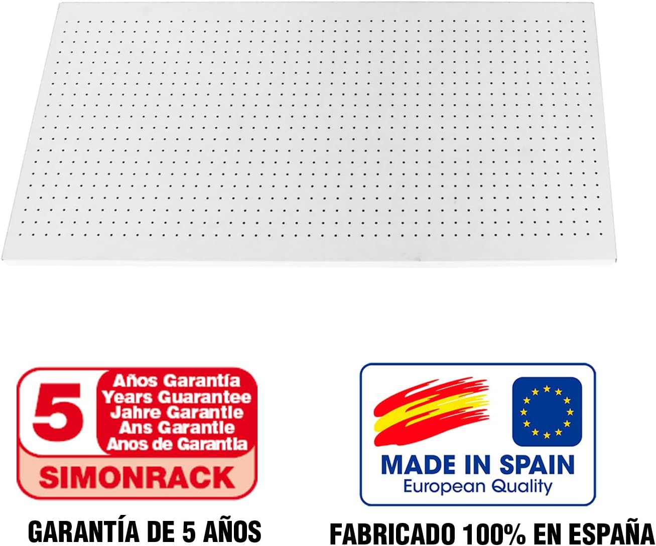  Simon Rack Panneau Mural Perforé Porte Outils, Jeu De 17 Crochets, 900x600 Mm, Bianco - Simonwork