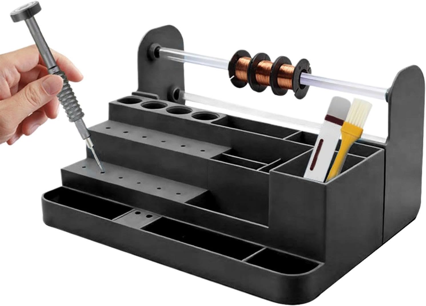  Générique Porte-Tournevis - Robuste À Compartiments Multiples Gain De Place - Rack À Tournevis De Bureau,Réparation Téléphone Tablette Ordinateur, établi Maison,