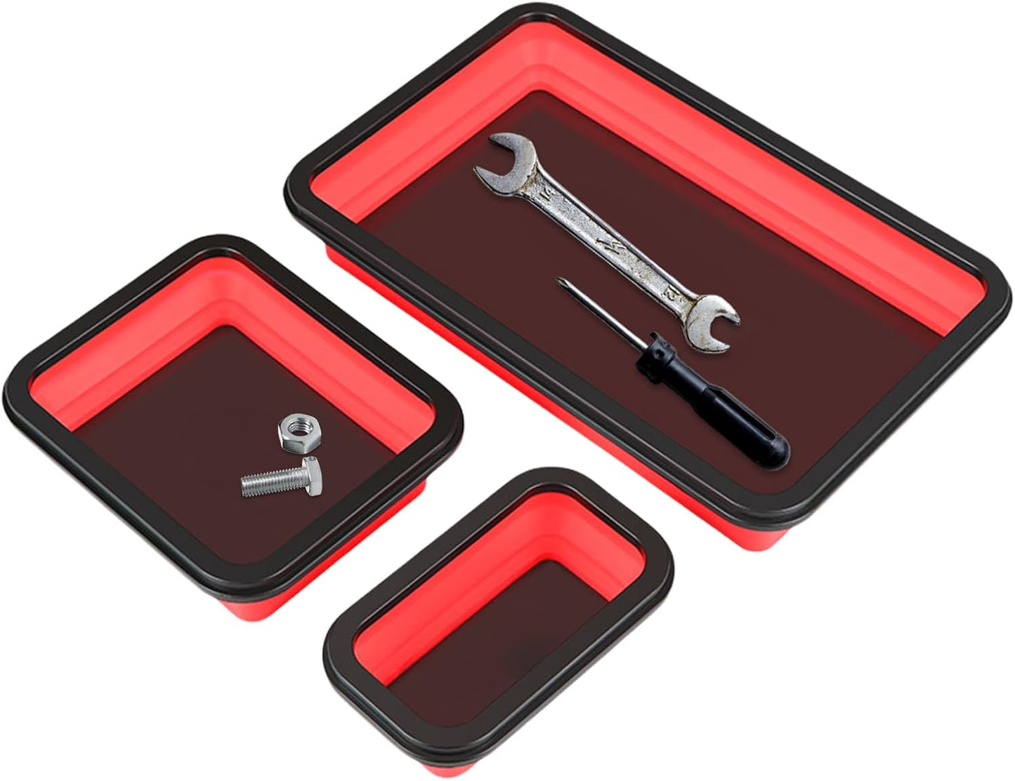  Plateau à Outils Magnétique, Organiseur Magnétique 3 Pièces Pour écrous Et Boulons – Organiseur Pliable Pour Tri Des écrous Et Vis, Réparation Automobile, Garage, Atelier
