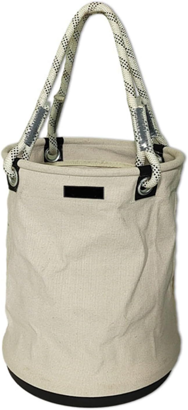  Seau à Outils En Toile – Seau De Travail à Paroi Droite – Seau De Rangement Robuste Pour électriciens Et Jardiniers Avec Bord Métallique Renforcé Et Poignées En Corde épaisse – 40 X 30 Cm