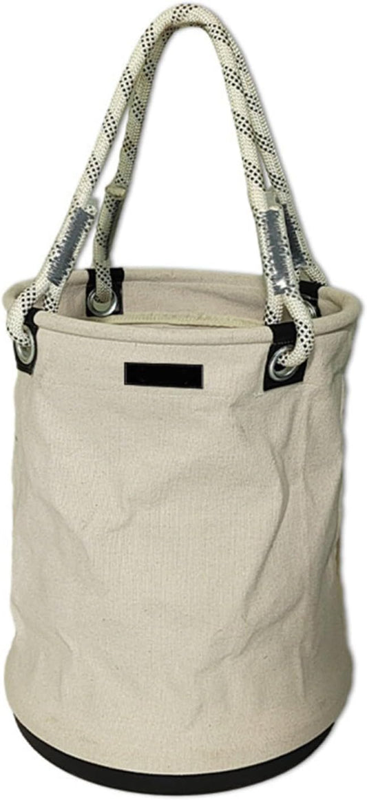  Seau à Outils En Toile – Seau De Travail à Paroi Droite – Seau De Rangement Robuste Pour électriciens Et Jardiniers Avec Bord Métallique Renforcé Et Poignées En Corde épaisse – 40 X 30 Cm