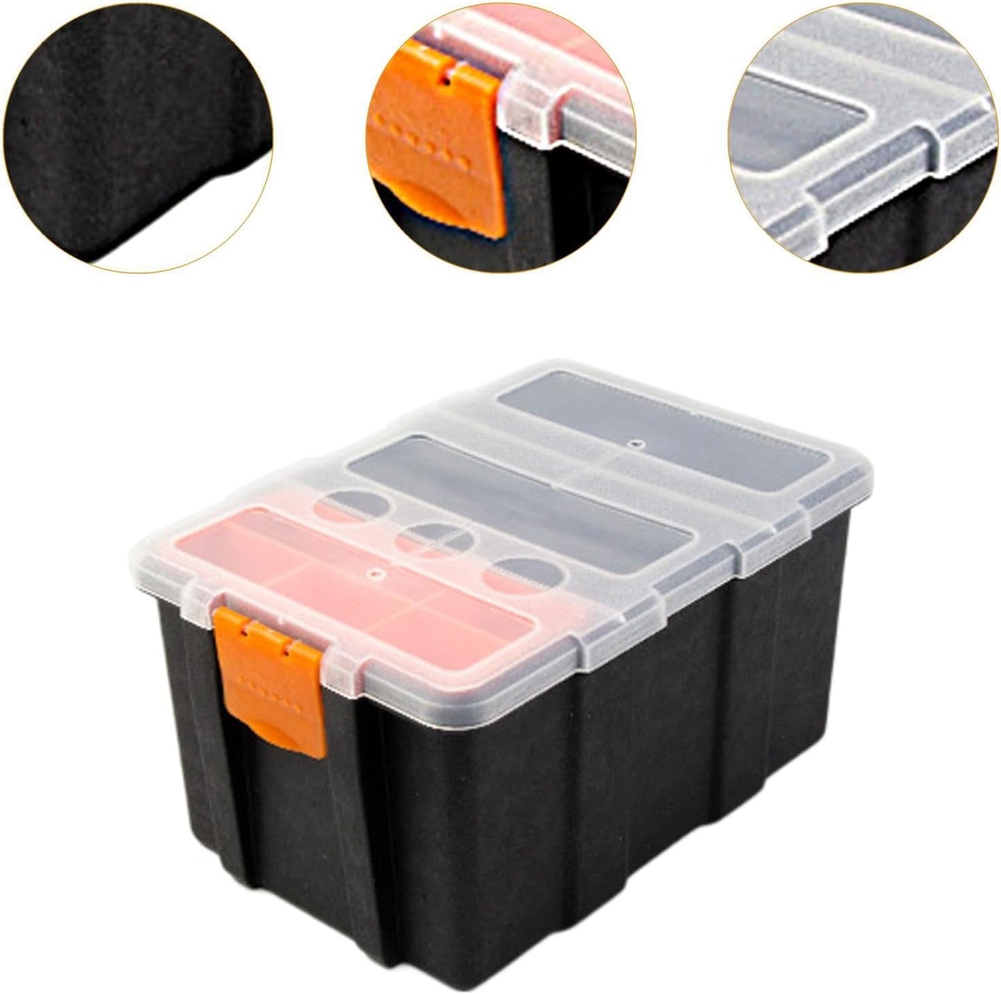  Boîte à Outils Pour Composants électroniques - Boîte De Rangement - Quincaillerie - Petite Boîte à Outils - Rangement Pour Visserie - Kit De Réparatio, 13.5 X 20 X 12 Cm
