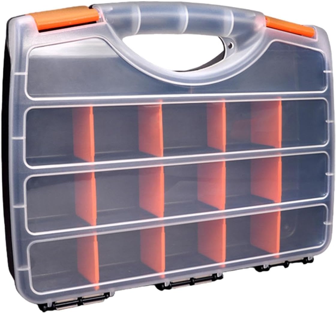  Organisateur De Stockage De Matériel,organisateur De Matériel | Organisateur De Clous Et De Vis - Organisateur De Pièces 12x2x10 Pouces Avec Séparateurs Amovibles, Boîte à Outils Pour