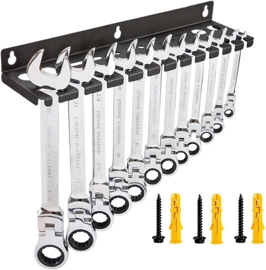 GENERIC Support De Clé Magnétique, Rangement D'outils Robustes, Plateau à Outils De 33 X 5,1 Cm Avec Fente Inclinée, Support De Rangement Robuste, Support D'économie D'espace Avec Support Mural, Trieur