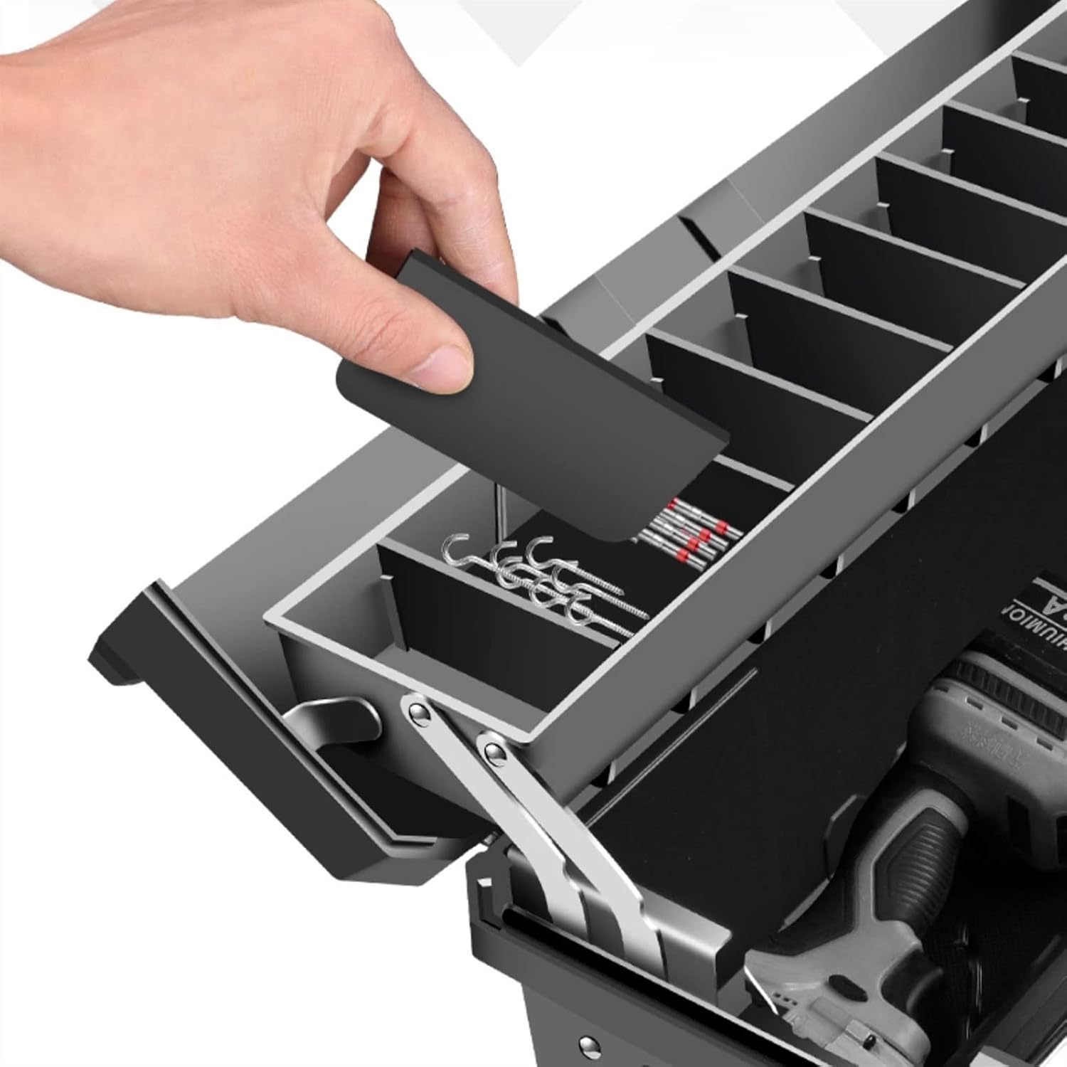 GENERIC Boîte à Outils Multifonctionnelle épaisse, Organiseur De Rangement D'outils Avec Compartiment Réglable, Boîte à Outils Portable Avec Poignée, Idéale Pour La Maison, Le Bureau, Le Garage, La