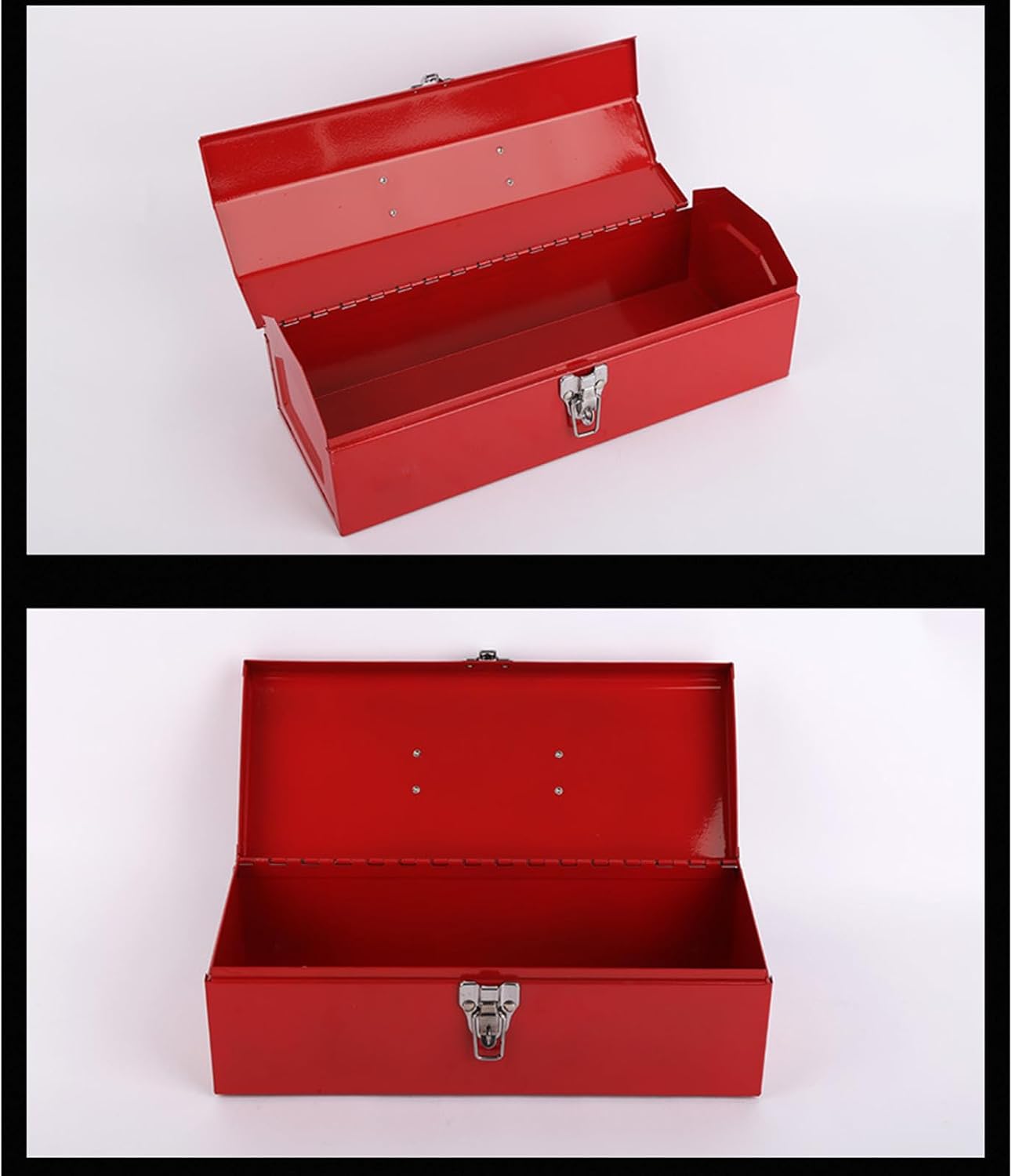  Boîte à Outils Portable En Métal Rouge Avec Toit En Forme De Hanche Pour Mécanicien, Réparation Et Rangement Avec étui à Une Seule Couche