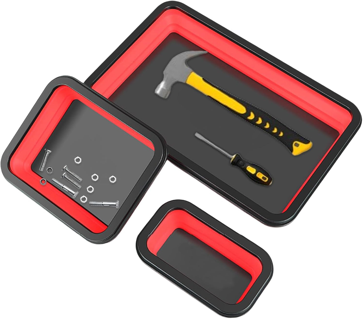  Generisch Bac Magnétique - 3 Pièces - Organiseur De Petites Pièces - Rangement Pliable Pour Outils D'atelier