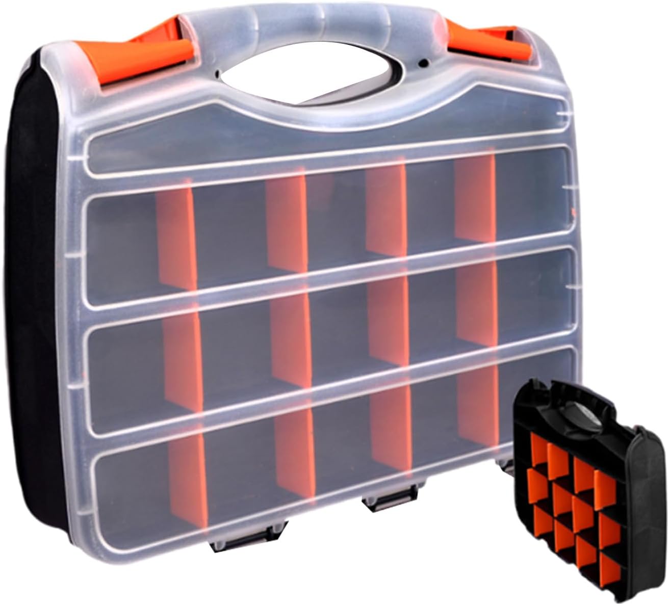  Boîtes à Outils Transparentes, Compartiments Réglables, Loquets Sécurisés, Poignée Ergonomique Pour Accessoires De Quincaillerie