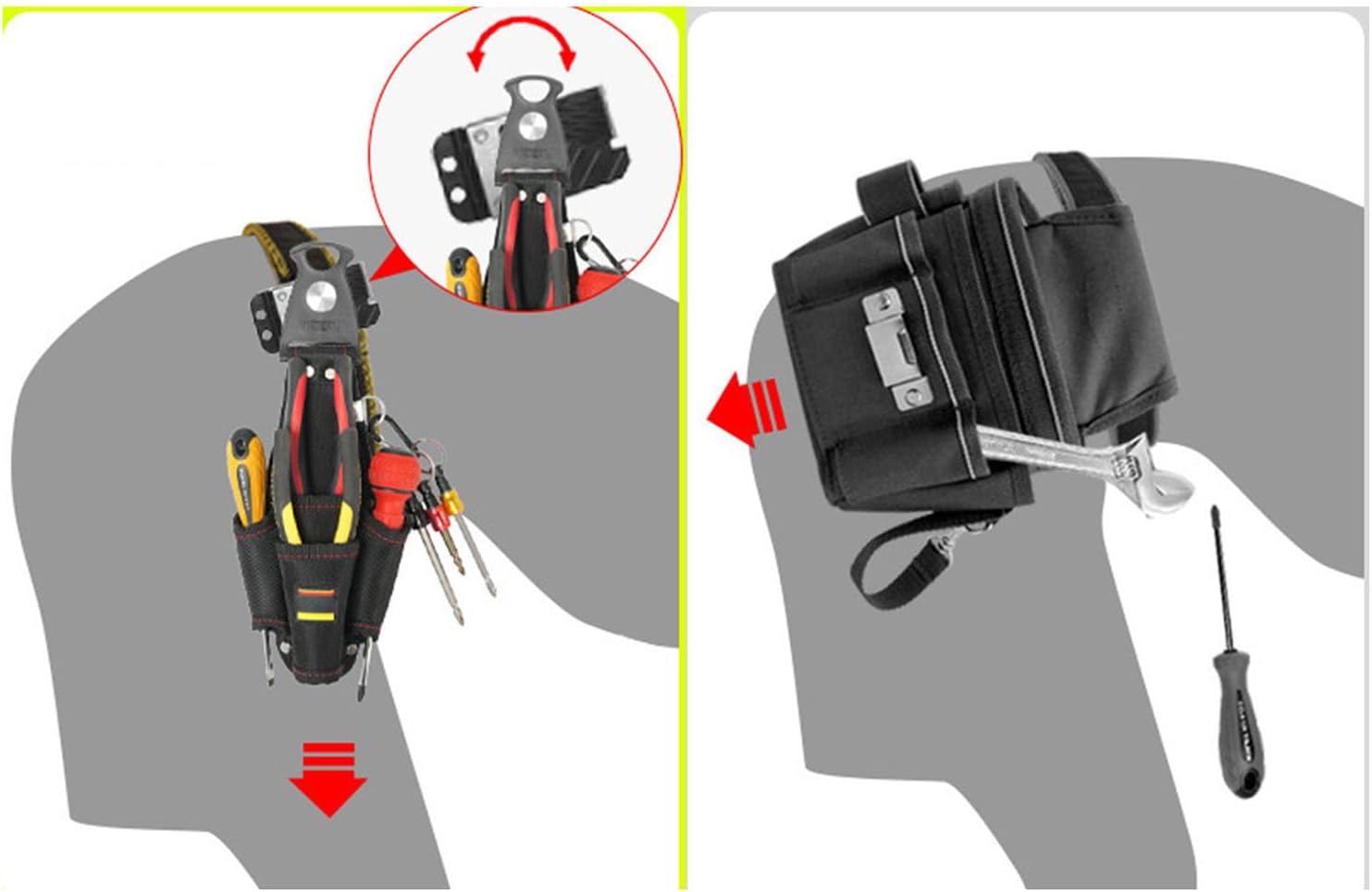 Genérico Ceinture Porte-outils,Sac Organisateur Portable | Sac à Outils De Vie électricien - Convient Pour Les Mécaniciens Hydrauliques Roofer Entrepreneurs De Construction Charpentiers Et Papas